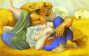 Sleeping Bauern 1919 Kubisten Ölgemälde